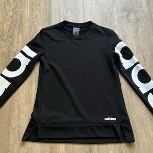 Adidas Black fitted long sleeve sweat shirt Size XS.